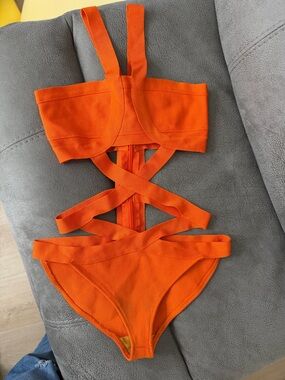 Orange Strappy Women’s Bikini - Unbranded